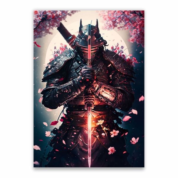 Japanese Samurai Modern Poster - A1