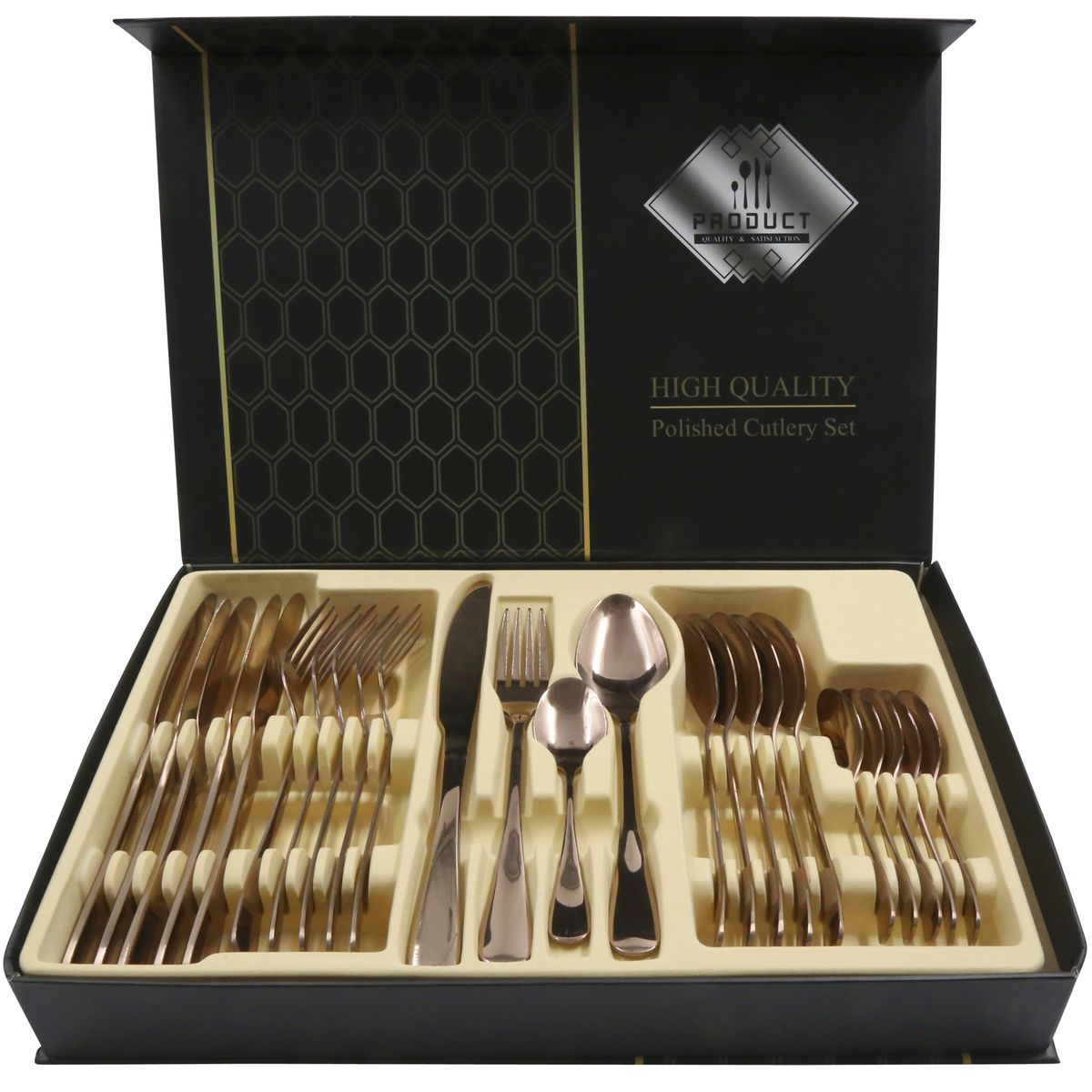 24 Piece Cutlery Set Gold Shop Today. Get it Tomorrow!