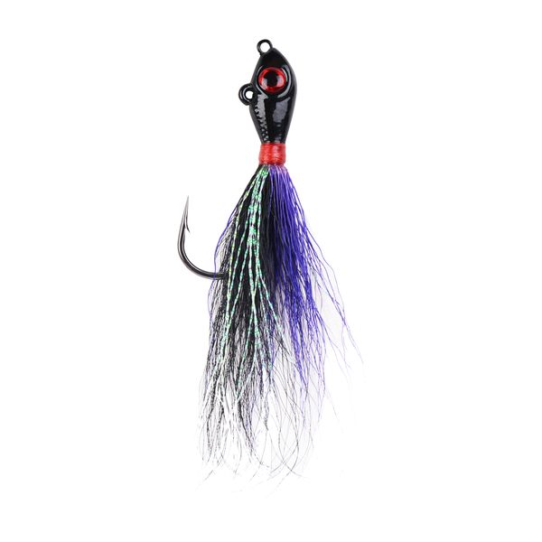 Mustad Black &amp; Purple Big Eye Bucktail Jig - 3/4 Oz