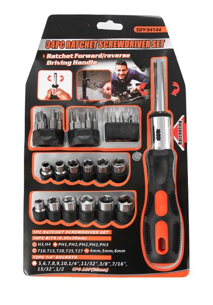 Multifunctional 34 Pcs Ratchet screwdriver Kit SDY-94144