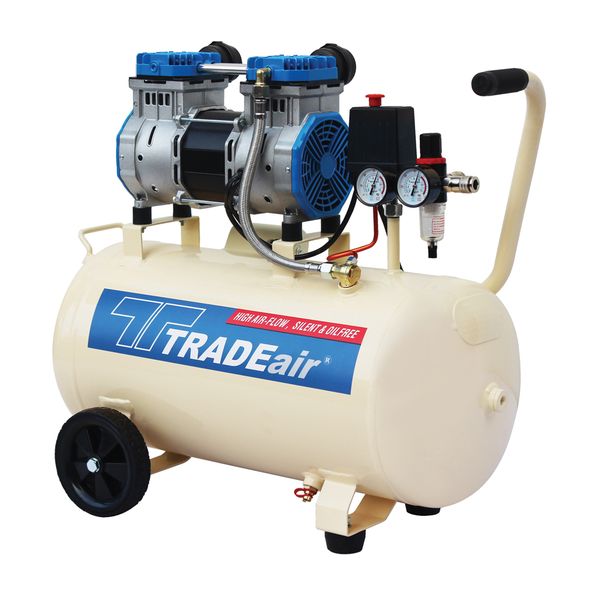 Tradeair 50L Silent Oil-Free Direct Drive Multi Cylinder Compressor 1.8kw