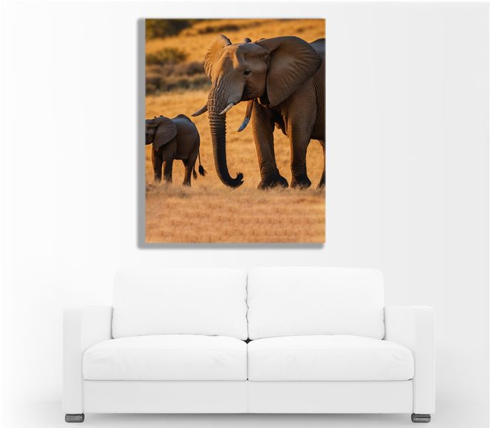 0081 Mom And Calf Canvas Wall Art