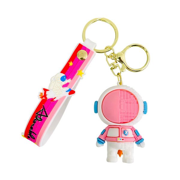 Cartoon Building Block Space - Pink Keychain