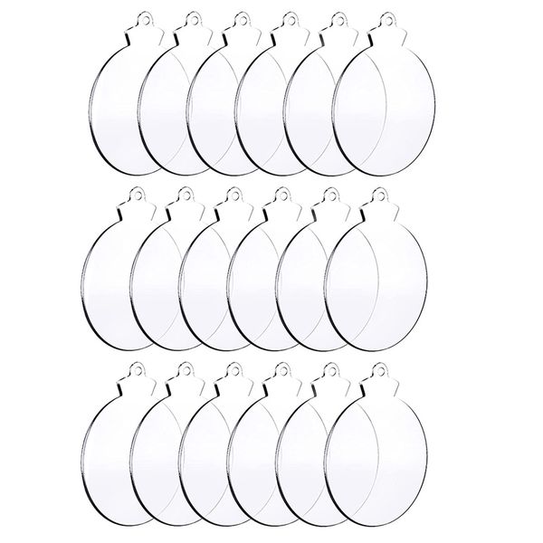 50Pcs Round Acrylic Christmas Ornament Blank Transparent Acrylic Ornament w