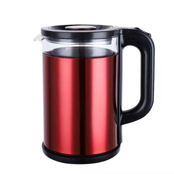 Electric Kettle Red Design with Auto Shut-Off &amp; 360 Swivel Base