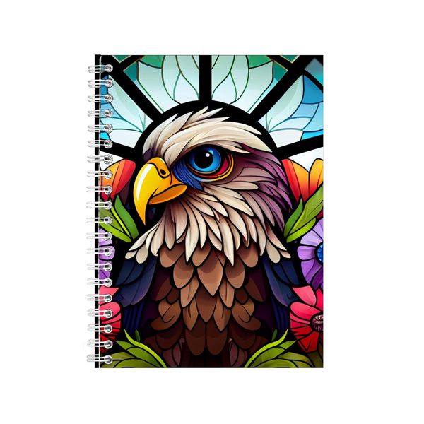 Colorful Cartoon Eagle Stained Glass Notebook Gift Idea A4 Notepad Pad 89