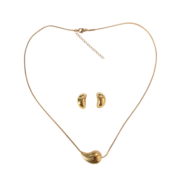 Stainless Steel Tear Drop Jewellery Set