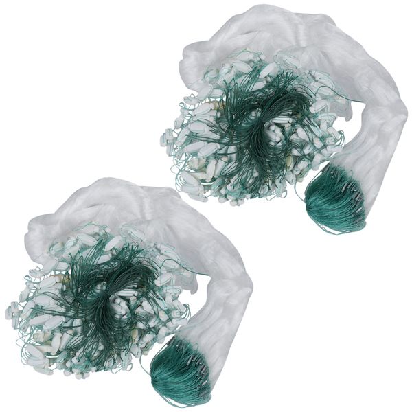 2X 25m Clear White Green Monofilament Fishing Fish Gill Net w Float