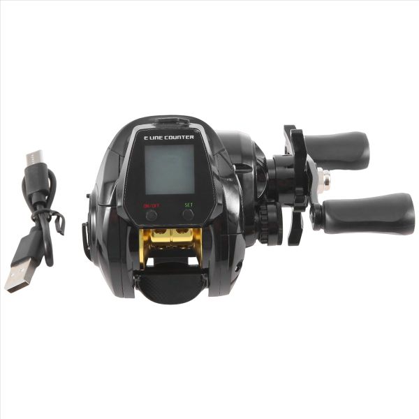 Samolla Electronic Baitcasting Fishing Reel Led Screen Orange Right