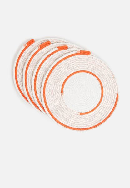 Lira Woven Placemat Set Of 4- Orange