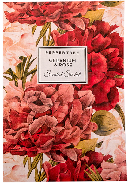 Pepper Tree Geranium &amp; Rose Scented Sachet 25g