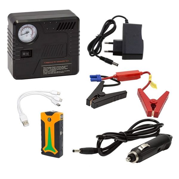 68000mAh Multifunction LED Dual USB Output Jump Starter With Compressor