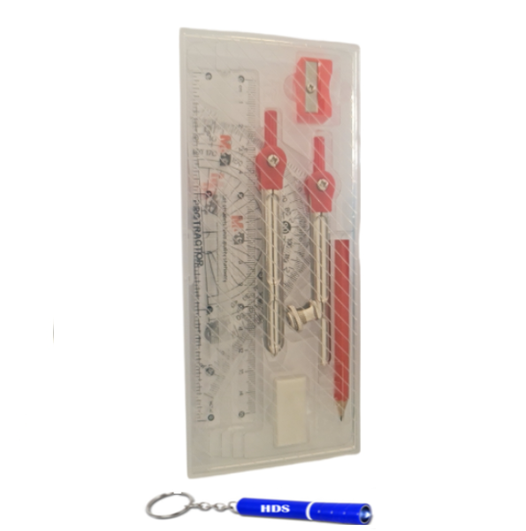 M&amp;G stationery Super hero All in one mathematical set with HDS torch