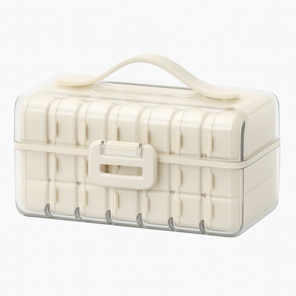 Portable Weekly Pill Organizer Box with 7 Removable Compartments