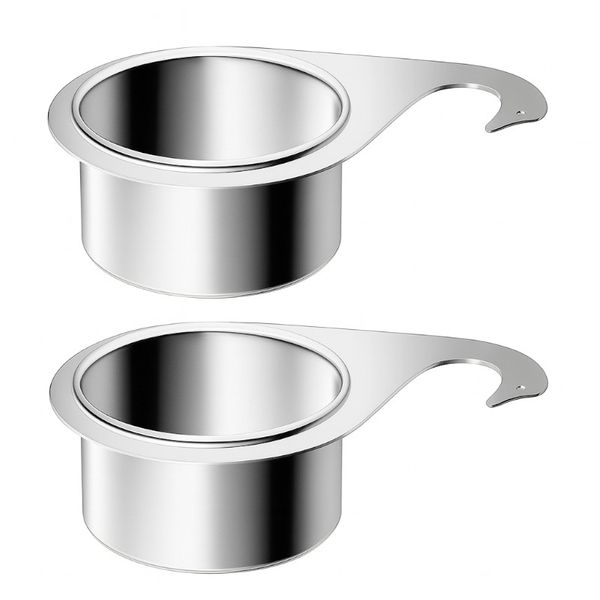 2 Piece - Stainless Steel Drain Basket - Kitchen Sink Drain Rack - Silver