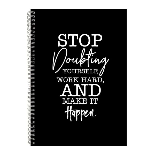 Work hard A4 Notebook Spiral Lined Motivational Sayings Graphic Notepad 204