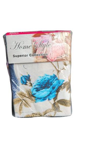 Home Style Superior 4 - Pieces Sheet Set King Cream &amp; Light Blue Paris Design