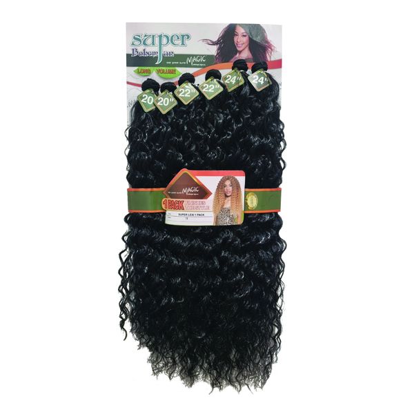Magic Super Lexi Hairpiece Set 1B - 100% Premium Synthetic 6pcs