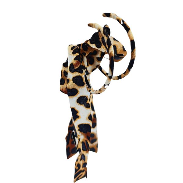 Po'di Grazia - Leopard Print Bow Earrings , Gift Set