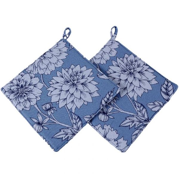 DSA - Robyn Valerie Dahlia Blue Pot Holders - Pack of 2