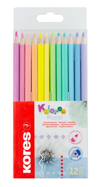 Kores Kolores Colour Pencils, Assorted Pastel Colours, Box of 12