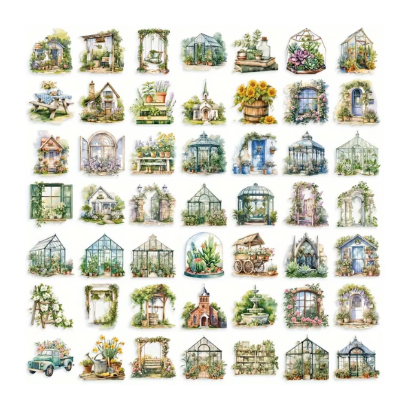 Beautiful Garden Greenhouse Journaling Stickers
