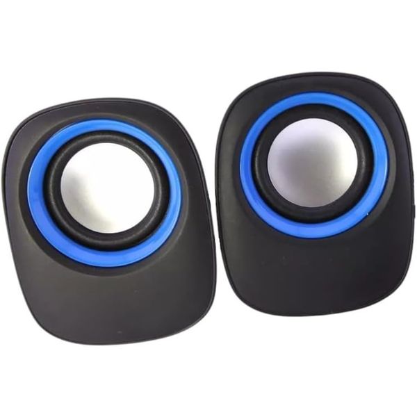 TUFF-LUV E-1024 X2 USB Powered Mini Compact Stereo Speakers, 3.5mm Audio