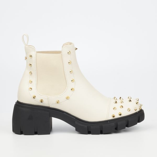 Rock &amp; Co Spike 1 Women Faux Leather Ankle Boots - Bone