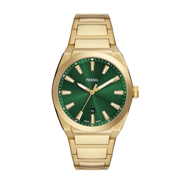 Fossil Everett Mens Gold Stainless Steel Strap Watch-FS6090