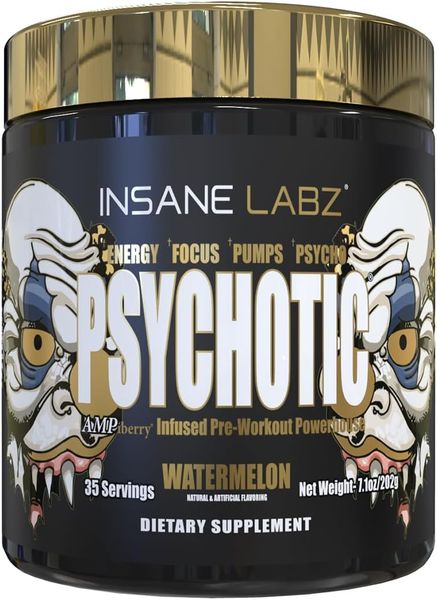 Insane Labz Psychotic Gold Pre-Workout Powder Watermelon - 190g