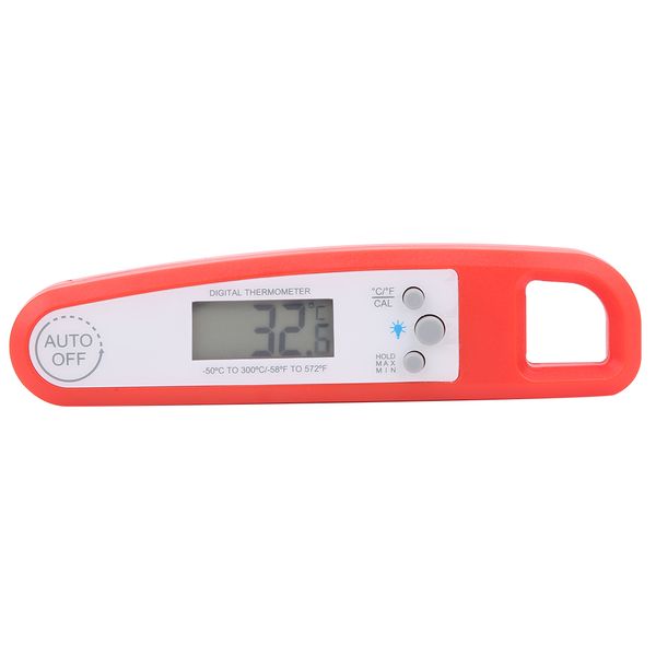 Waterproof Food Probe Digital Instant Read Meat Thermometer - Red