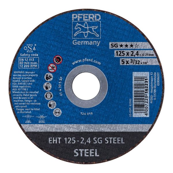 Bulk Pack x 10 Pferd Flat Steel Cutting Wheel - 125mm SG