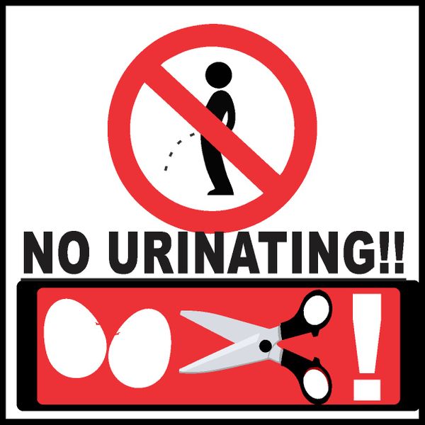 No Urinating Sign on Abs 290x290