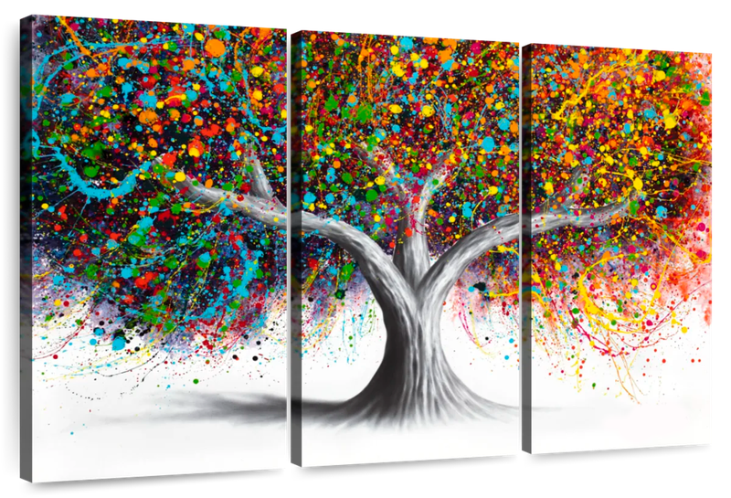 Canvas Art - Tree Of Vision 3 Piece Abstract Painting Canvas Wall Art Deco