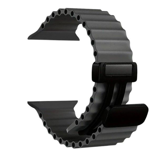 Silicone Magnetic Watch Strap - Dark Grey