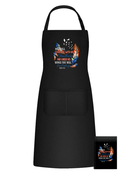 Will Cover You With His Feathers Kitchen Apron Christmas Birthday Gift 506