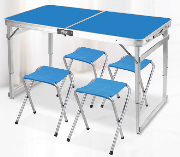 Blue Outdoor Fold-able Table with Chairs (CTS-002-BL)