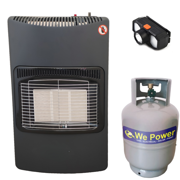 Gas Heater Foldable with Fittings, 5kg Cylinder &amp; Free Headlamp