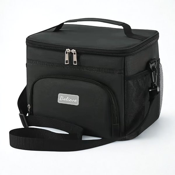 Believe Large Mesh Square Cooler Bag Lunch Bag Hot or Cold