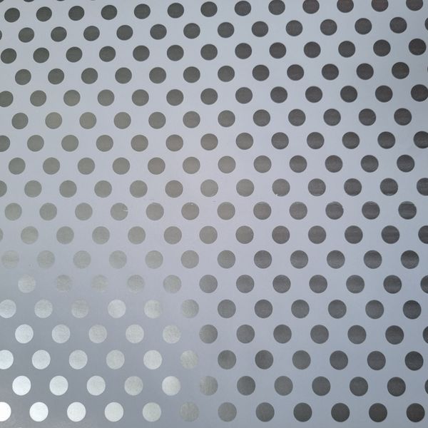 Metalic Silver Dots on White Wrapping paper - 10m roll