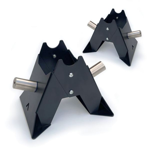 Two Dumbbell Stands With Weight Plate Storage