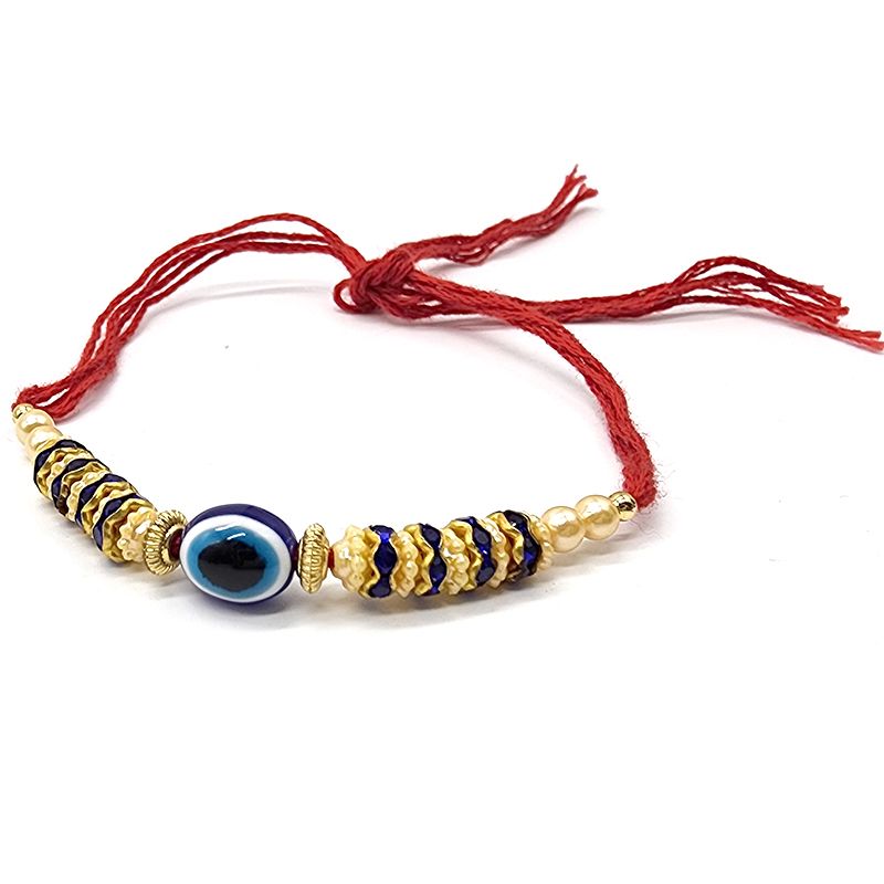 purpleX 9 Blue Gems Evil Eye Bracelet Lakshmi String Red Luxmi String