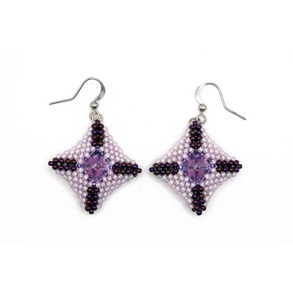 Statements Earrings Swarovski Elements Soft Purple Crystal