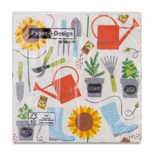 Paper + Design - Napkins - Gardening - 33cm x 33xm - Pack of 20
