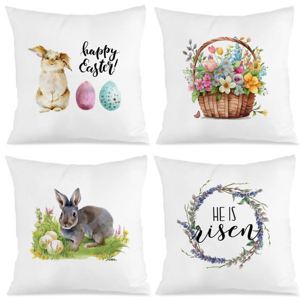 Set of 4 Cottagecore Easter Cushion Covers - 45x45cm