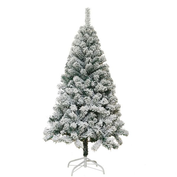 White flocked Christmas tree PVC simulation falling snow 1.8m