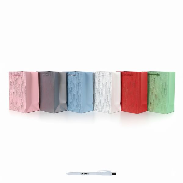 4Pcs Foil Accent Premium Extra Small Gift Bags in 6 Colors + ReVibe Pen