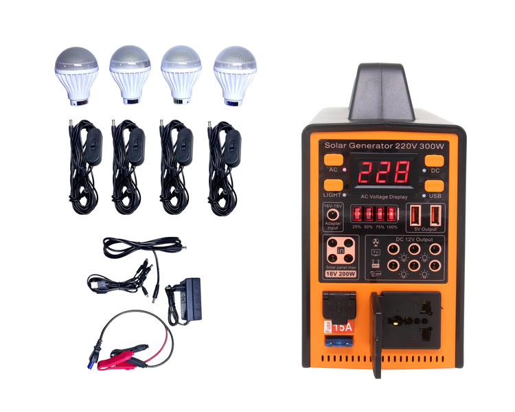 Sosolar Solar 150w 220v Lighting System With Panels Lithium-Ion/LifePo4