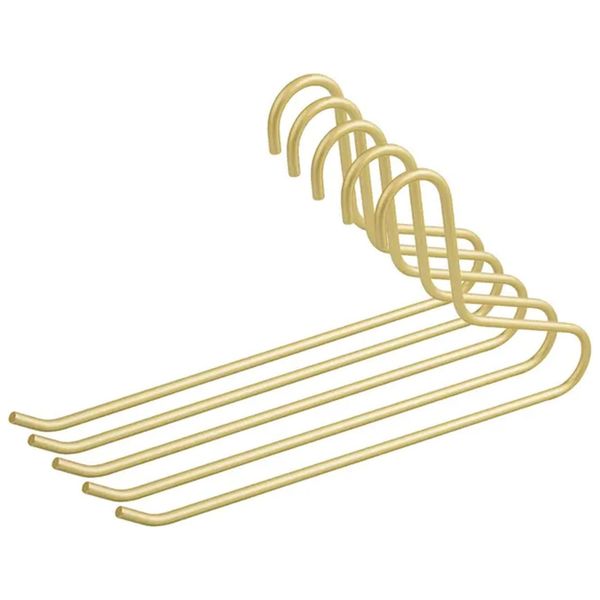 Modern GlideRack Non-Slip Open-Ended Metal Hanger - Gold