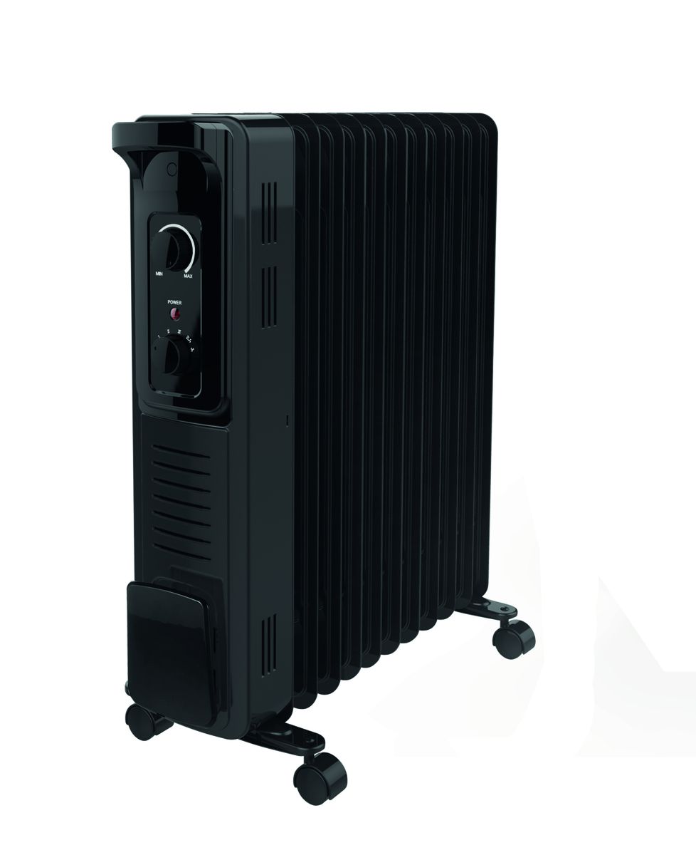 AIM 2500W 11 Fin Oil Heater With Built in Fan Black AOH11F Shop